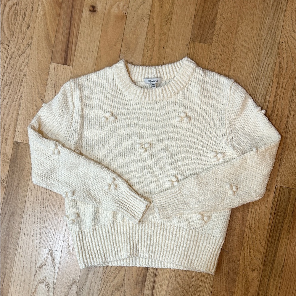 Madewell Textured Cream Crew Neck Sweater